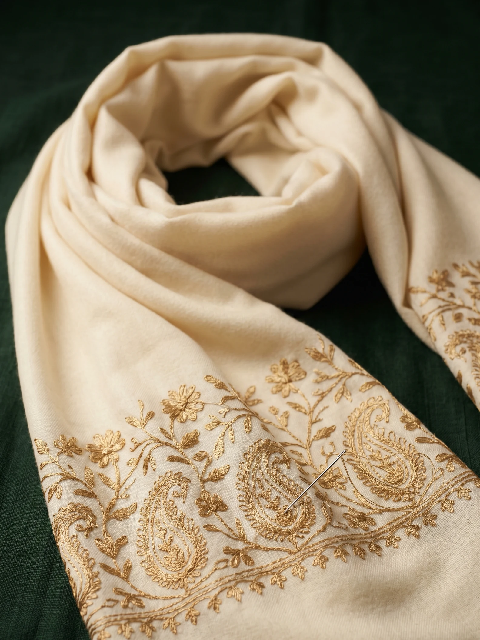 Sozni embroidered Pashmina stole